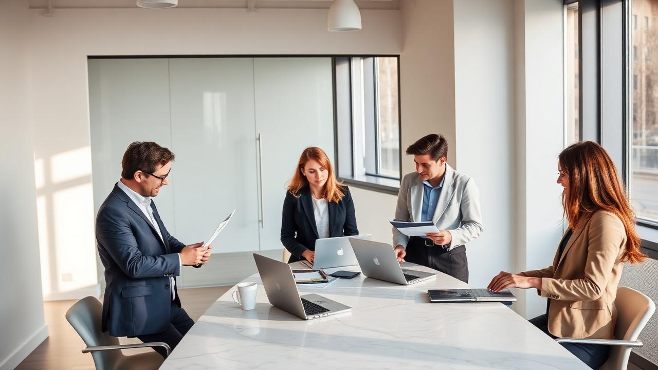 Team ifa al lavoro in un ufficio moderno